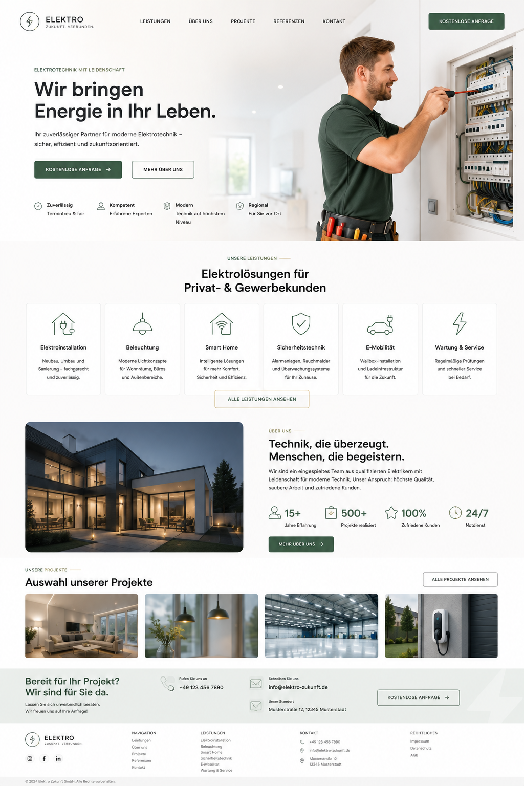 Elektriker Website Beispiel
